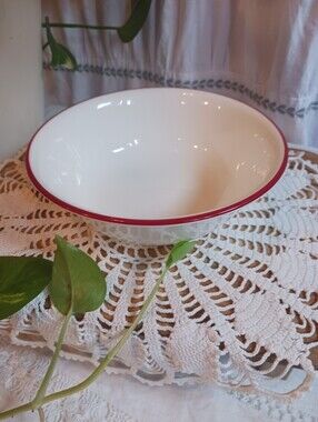 Corelle Vitrelle USA Urban Red Rim Splendor Pattern Cottagecore Farmhouse